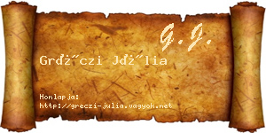 Gréczi Júlia névjegykártya